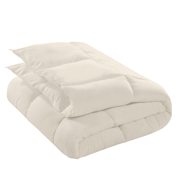 KOMFIT Bedding Comforter Duvet Insert - Quilted Comforter with Corner Tabs - Box Stitched Down Alternative Comforter&nbsp;300 GSM ( Ivory , Full/Queen (90x90) )