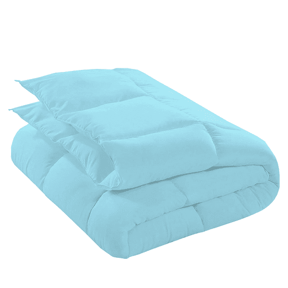 KOMFIT Bedding Comforter Duvet Insert - Quilted Comforter with Corner Tabs - Box Stitched Down Alternative Comforter 400 GSM ( Aqua Blue , King/Cal King (94x104) )