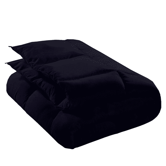 KOMFIT Bedding Comforter Duvet Insert - Quilted Comforter with Corner Tabs - Box Stitched Down Alternative Comforter 400 GSM ( Black , King/Cal King (94x104) )