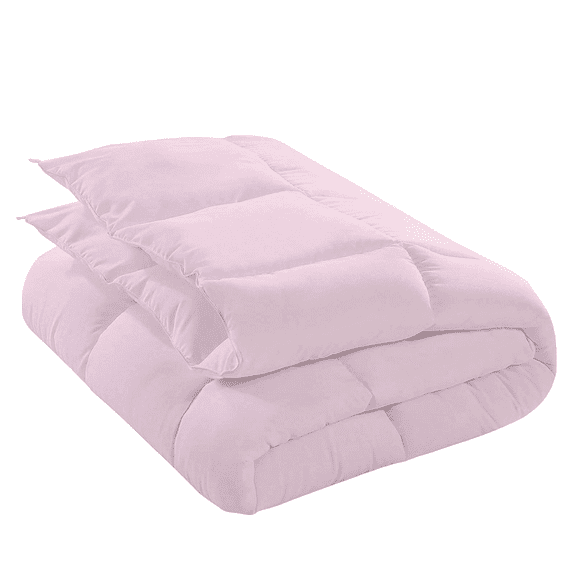 KOMFIT Bedding Comforter Duvet Insert - Quilted Comforter with Corner Tabs - Box Stitched Down Alternative Comforter&nbsp;400 GSM ( Pink , Full/Queen (90x90) )