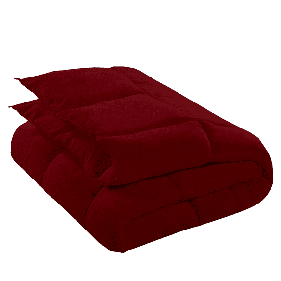 KOMFIT Bedding Comforter Duvet Insert - Quilted Comforter with Corner Tabs - Box Stitched Down Alternative Comforter 400 GSM ( Red , Full/Queen (90x90) )