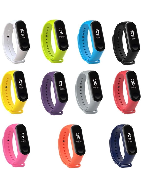 11Pack Sport Bands Compatible with Xiaomi Mi Band 4 Mi Band 3 Straps Soft Silicone Replacement Smart Wristbands for Women Men
