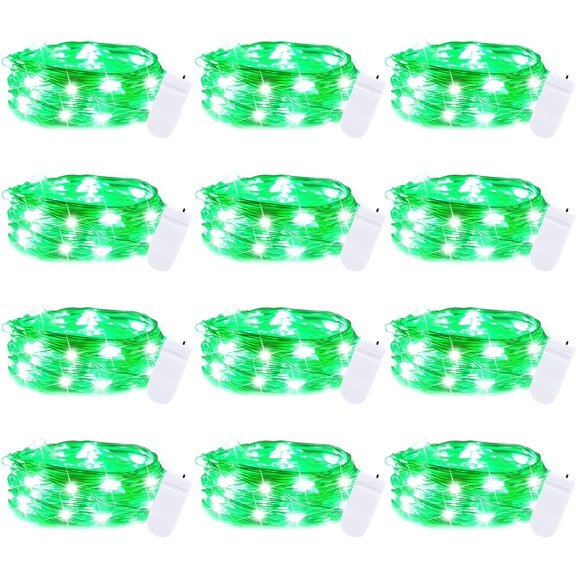 KOMI 12 Pack LED Fairy Lights Battery Operated String Lights - 7ft 20LED Waterproof Silver Wire Firefly Starry Moon Lights for DIY Crafts Wedding Table Centerpieces Party Bedroom Christmas