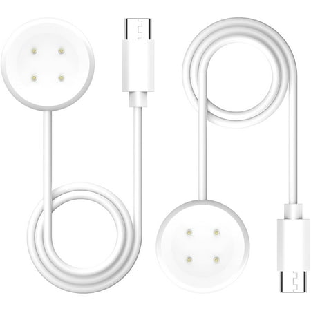 KOMI [2-Pack] Charger Compatible for Google Pixel Watch 2 / Fitbit Ace LTE Replacement Charging Cable. (3.3Ft/100cm) [Not for Pixel Watch 1] (White, Type-C)