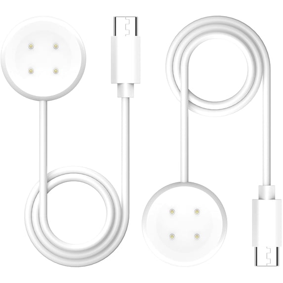 KOMI [2-Pack] Charger Compatible for Google Pixel Watch 2 / Fitbit Ace LTE Replacement Charging Cable. (3.3Ft/100cm) [Not for Pixel Watch 1] (White, Type-C)