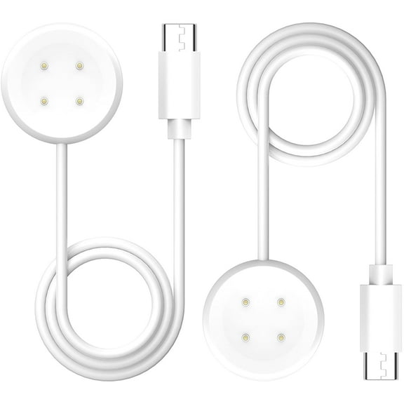 KOMI [2-Pack] Charger Compatible for Google Pixel Watch 2 / Fitbit Ace LTE Replacement Charging Cable. (3.3Ft/100cm) [Not for Pixel Watch 1] (White, Type-C)