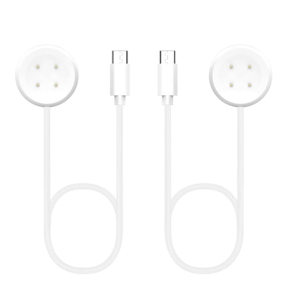 KOMI [2-Pack] Charger for Google Pixel Watch 2 & Fitbit Sense/Sense 2/Versa 3/Versa 4, White USB C Magnetic Fast Charging Cable Charging Stand (4 Pin, 3.3Ft)(Not for Pixel Watch 1) White
