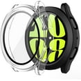 thumbnail image 1 of KOMI 2-Pack Hard PC Screen Protector Case with Tempered Glass, Compatible for Samsung Galaxy Watch 6 44mm, Ultra-thin Scratch Resistant Anti-slip Cover for Galaxy Watch6, Black Transparent, 1 of 7