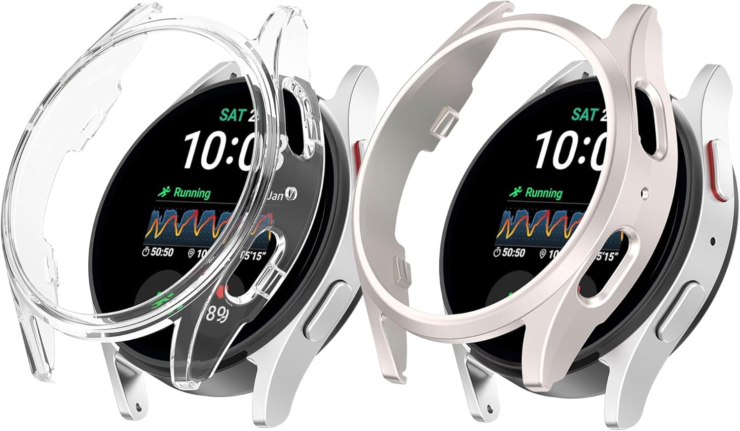 Smartwatch Custom Shell KOMI 2 Pack Protective Case for Samsung Galaxy Watch 7 40 44mm, Hard PC ...