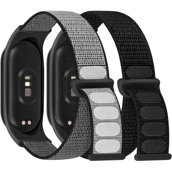 KOMI 2 Pack Solo Loop Nylon Strap Compatible with Xiaomi Mi Band 6 5 4 3/Amazfit Band 5 Straps,Soft Adjustable Colorful Sports Replacement Band for Xiaomi Mi Band 6 5 (NFC) for Men Women