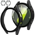 thumbnail image 1 of KOMI [2Pack for Samsung Galaxy Watch 7 2024 Screen Protector Case 44mm Accessories, Protective Face Cover for 44 mm, Hard Bumper Built-in Tempered Glass Film for Women Men, 1 of 7