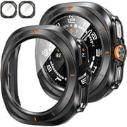 KOMI [2Pack for Samsung Galaxy Watch 7 Ultra 2024 Screen Protector Case 47mm Accessories, Protective Face Cover for 47 m
