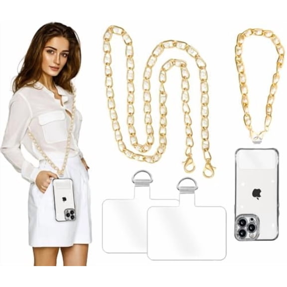 KOMI 2Pcs Phone Crossbody Lanyard and Wrist Phone Strap,Universal Cell Phone Lanyard Strap Phone Chain with 2×Tether Tab