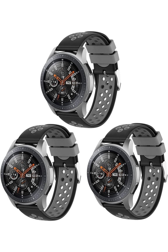 3 Pack 22mm Watch Straps for Men Watch 22mm Compatible with Samsung Galaxy Watch 46mm SM-R800 R800 Galaxy Watch 3 45mm R840 Gear S3 Classic and Frontier
