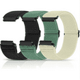 thumbnail image 1 of KOMI 3 Pack Compatible with 16mm 18mm 19mm 20mm 22mm Watch Bands Quick Release Replacement Wristband,Adjustable Stretchy Nylon Solo Loop Straps Fabric Braided Sport Elastic Bands for Men Women, 1 of 6