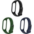 thumbnail image 1 of KOMI 3 Pack Watch Band Compatible with Xiaomi Mi Band 7,Silicone Replacement Band for Mi Band 6 Mi Band 5,Adjustable Strap Sport Wristband Bracelet for Women Men, 1 of 9