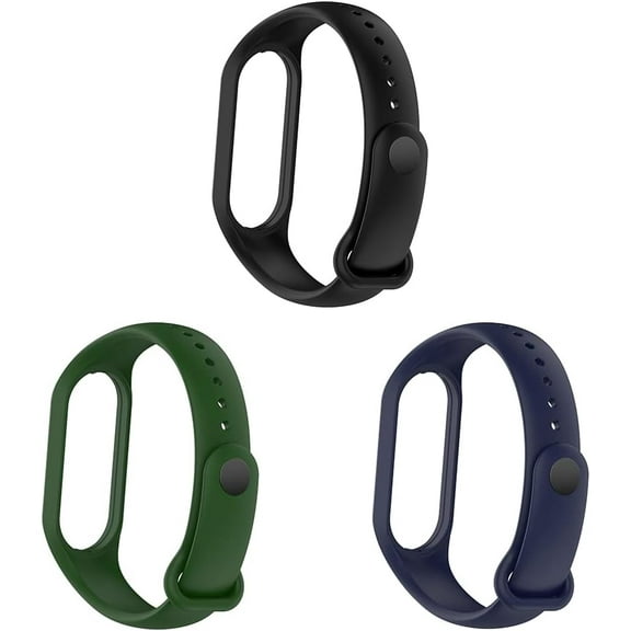 KOMI 3 Pack Watch Band Compatible with Xiaomi Mi Band 7,Silicone Replacement Band for Mi Band 6 Mi Band 5,Adjustable Strap Sport Wristband Bracelet for Women Men