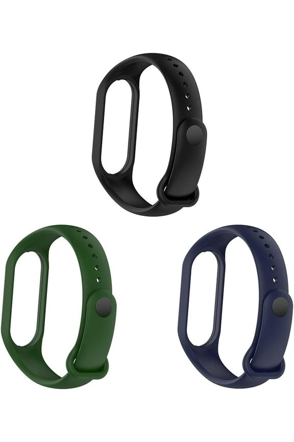 3 Pack Watch Band Compatible with Xiaomi Mi Band 7,Silicone Replacement Band for Mi Band 6 Mi Band 5,Adjustable Strap Sport Wristband Bracelet for Women Men