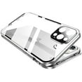 thumbnail image 1 of KOMI 360° Full Body Case Compatible with iPhone 16 Pro Clear Case with Lock and Screen Protector Camera Protector Clear Double Sided Glass Magnetic Aluminium Alloy Bumper Case, Gray, 1 of 6