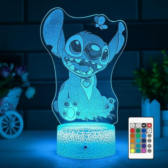 KOMI 3D Illusion Stitch Night Light: Stitch Light with Remote Control and Smart Touch, Stitch Lamp Stitch Room Decor for Girls Birthday Christmas Stitch Gifts