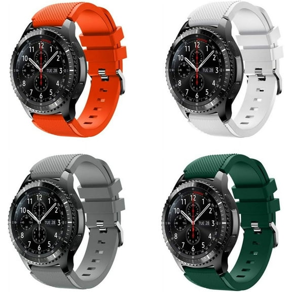 KOMI 4 Pack Compatible with Samsung Galaxy Watch 46mm Bands/Gear S3 Frontier Classic Watch Band, 22mm Soft Silicone Band Replacement Wrist Straps for Galaxy Watch 3 Bands 45mm