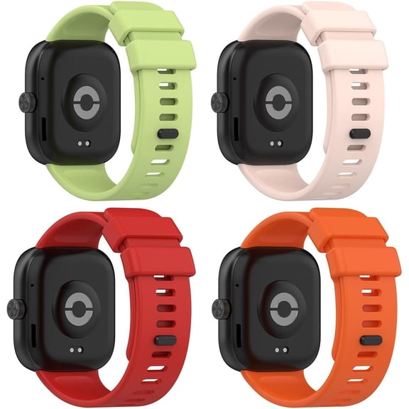 KOMI 4 Pack Watch Band Compatible with Xiaomi Mi Band 8 Pro/Redmi Watch 4 Bracelet, Replacement Silicone Watch Sport Wristbands for Women Men