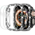 thumbnail image 1 of KOMI 49mm Case Compatible with Apple Watch Ultra Case with Screen Protector, Bling Diamond Overall Protective Case Compatible with Apple Watch Ultra 49mm, Black, 1 of 7