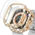 thumbnail image 1 of KOMI 49mm Case Compatible with Apple Watch Ultra Case with Screen Protector, Bling Diamond Overall Protective Case Compatible with Apple Watch Ultra 49mm, Rose Gold, 1 of 1