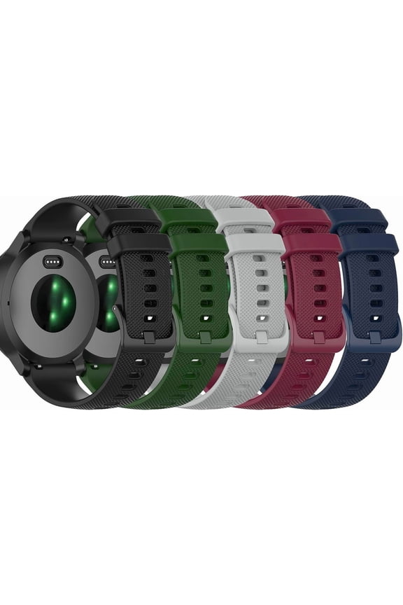 5 Pcs Silicone Wristband Replacement Sports Straps Bracelet Compatible with Garmin Venu, vivomove3, vivomove Luxe, vivomove Style, vivomove HR, vivoactive3 Music,forerunner245music/645music