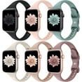 thumbnail image 1 of KOMI 6 Pack Bands Compatible with Apple Watch 38mm 40mm 41mm 42mm 44mm 45mm 49mm, Slim Thin Narrow Replacement Soft Silicone Sport Strap for iWatch Series Ultra/Ultra 2 9/8/7/6/5/4/3/2/1 SE Women Men, 1 of 7