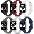thumbnail image 1 of KOMI 6 Pack Thin Bands Compatible with Apple Watch Band 38mm 40mm 41mm 42mm 44mm 45mm 49mm Women Men, Sports Silicone Narrow Strap Slim Wristband for iWatch Series 9 8 SE 7 6 5 4 3 2 1 Ultra, 1 of 7