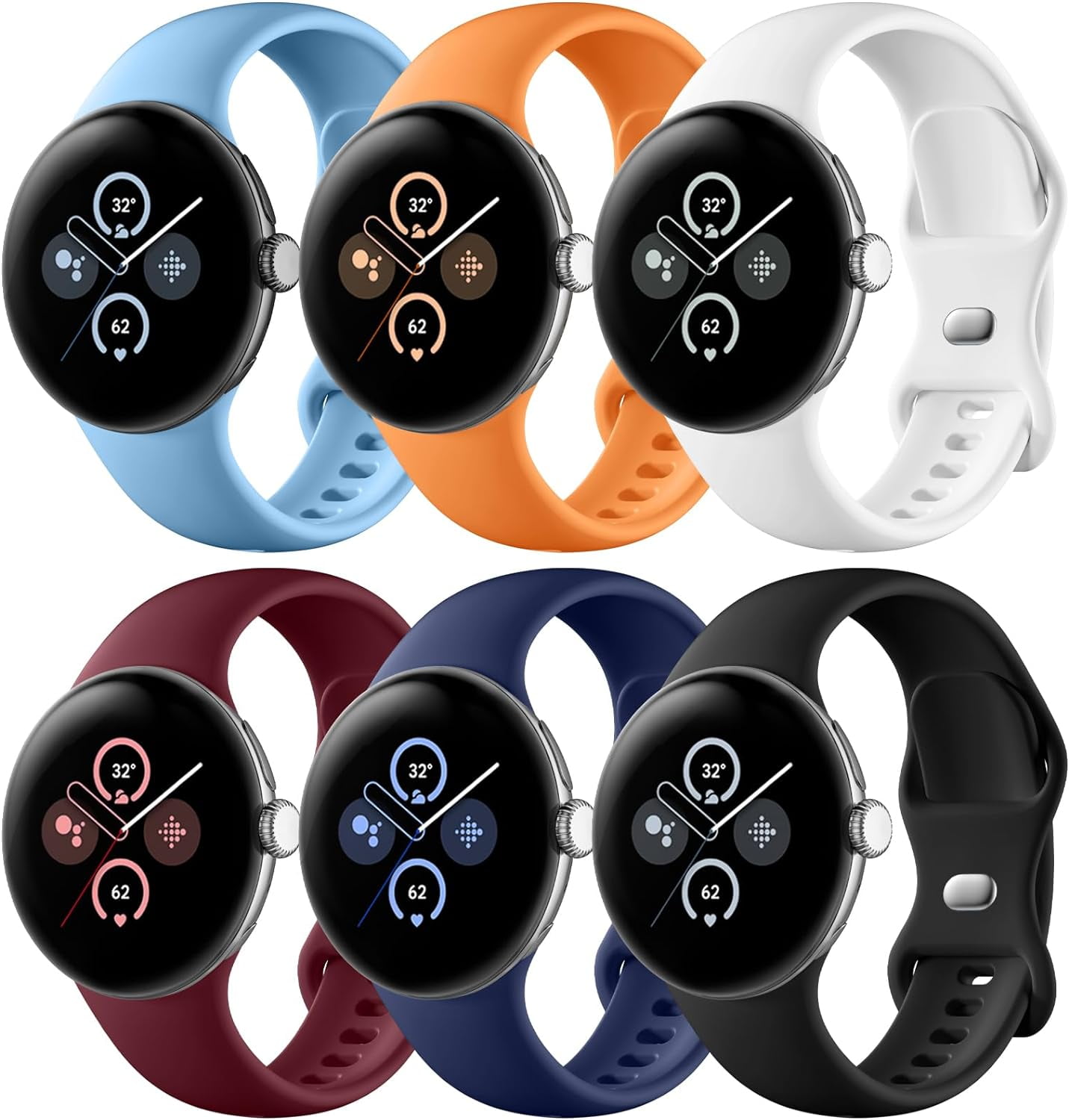 KOMI 6 Pack Watch Bands Compatible with Google Pixel 2/Pixel 3 41mm ...