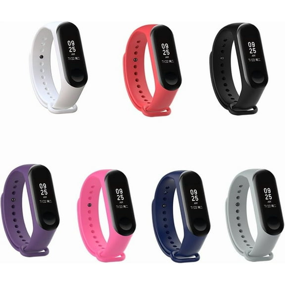 KOMI 7 Pack Sport Bands Compatible with Xiaomi Mi Band 4 Mi Band 3 Straps Soft Silicone Replacement Smart Wristbands for Women Men