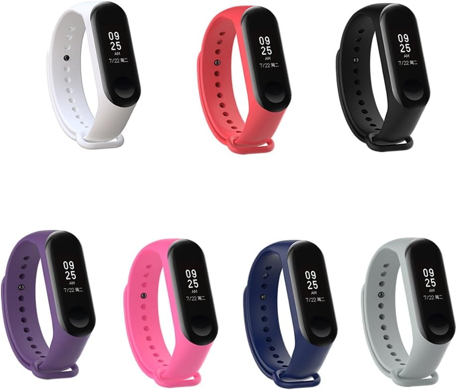 KOMI 7 Pack Sport Bands Compatible with Xiaomi Mi Band 4 Mi Band 3 Straps Soft Silicone Replacement Smart Wristbands for Women Men Walmart