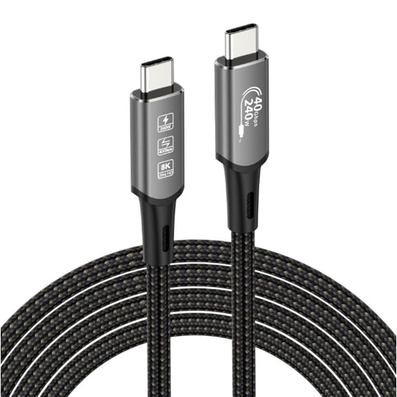 KOMI 8K HD USB 4 Cable,240W Fast Charging Cable,40Gbps High-speed Transmission Connection Cable Compatible with All Type C Devices (USB4【1m】)