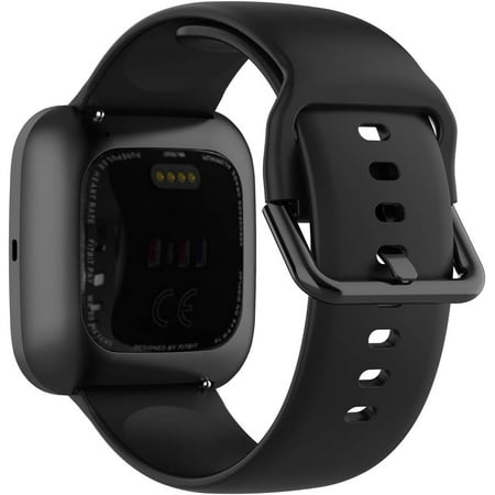 KOMI Band Compatible with Fitbit Versa/Versa 2/Versa Lite/Versa Blaze Watch Band,Soft Silicone Waterproof Breathable Sport Watch Strap Replacement Wristband Black