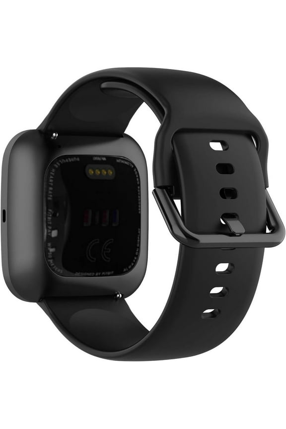 Band Compatible with Fitbit Versa/Versa 2/Versa Lite/Versa Blaze Watch Band,Soft Silicone Waterproof Breathable Sport Watch Strap Replacement Wristband Black