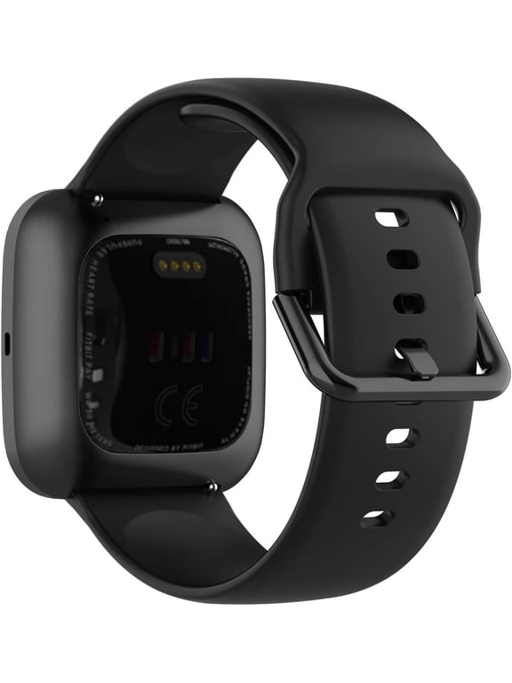 Band Compatible with Fitbit Versa/Versa 2/Versa Lite/Versa Blaze Watch Band,Soft Silicone Waterproof Breathable Sport Watch Strap Replacement Wristband Black