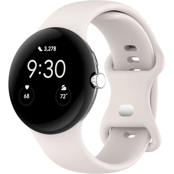 KOMI Band Compatible with Google Pixel Watch 3 41mm/Pixel Watch 2/1, Soft Silicone Sport Watch Bands Replacement Watch Strap Bracelet for Google Pixel Watch Smartwatch Accessories