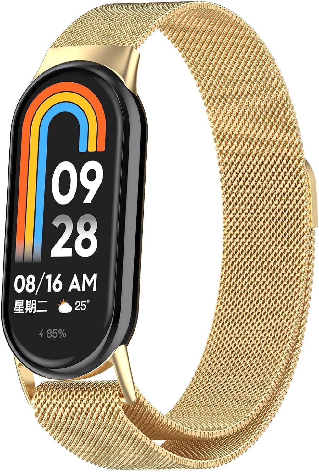 Band Compatible with Xiaomi Mi Band 8/Mi Band 9，Breathable Replacement Strap for Mi Band 9/8 SmartWatch Wristband Bracelet for Women Men Sliver