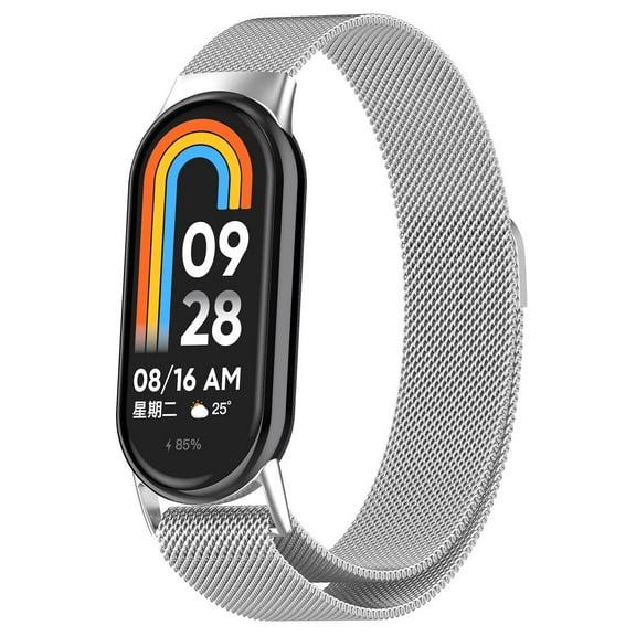 KOMI Band Compatible with Xiaomi Mi Band 8/Mi Band 9,Breathable Replacement Strap for Mi Band 9/8 SmartWatch Wristband Bracelet for Women Men Sliver