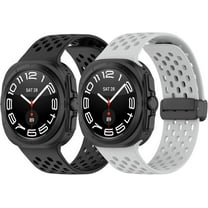 KOMI Bands Compatible for Samsung Galaxy Watch 7 Ultra for Men Women Soft Air Sport Silicone Breathable Strap Wristbands for Galaxy Watch Ultra 47mm Smartwatch Black&Gray