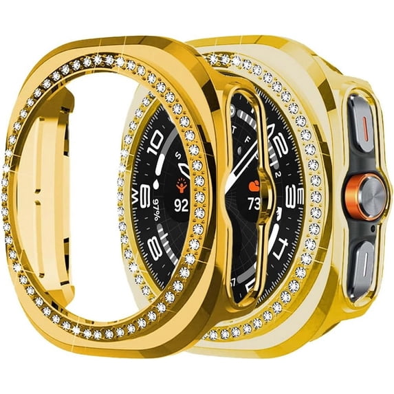 KOMI Bling Diamond PC Bumper Protective Cases, Compatible with Samsung Galaxy Watch Ultra 47mm LTE, Crystal Shining Rhinestone Smartwatch Accessories Case, 47mm