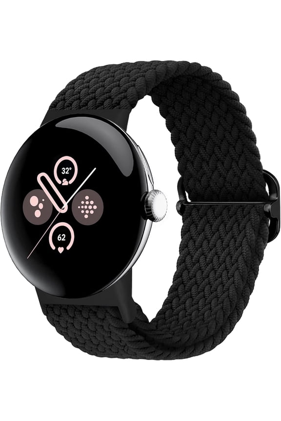 Nylon Bands Compatible with Google Pixel Watch Bands/Google Pixel Watch 2/Pixel Watch 3(41mm) Band for Women Men, Adjustable Stretchy Braided Straps with Upgraded Connector for Pixel Watch Bands