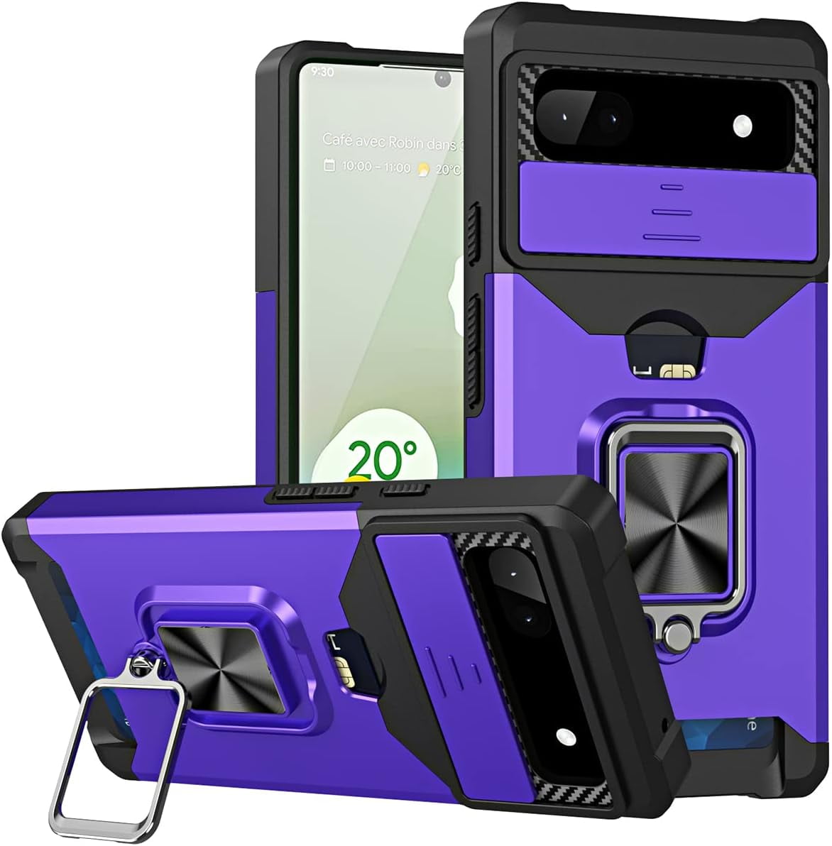 KOMI Card Slot and Wireless Charging Case for Google Pixel 6a