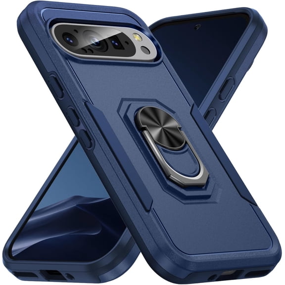 KOMI Case Compatible with Google Pixel 9 Pro XLwith Magnetic Kickstand, Military Armor Heavy Duty Shockproof Anti-Fall Protective Case Cover for Men Women Blue