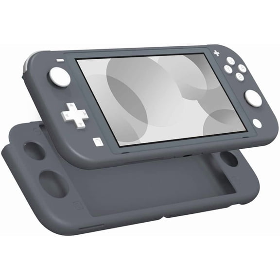 KOMI Case Compatible with Nintendo Switch Lite, Silicone Protective Rubber Cover, Shock-Absorption Anti-Scratch Case for Switch Lite Console - Gray