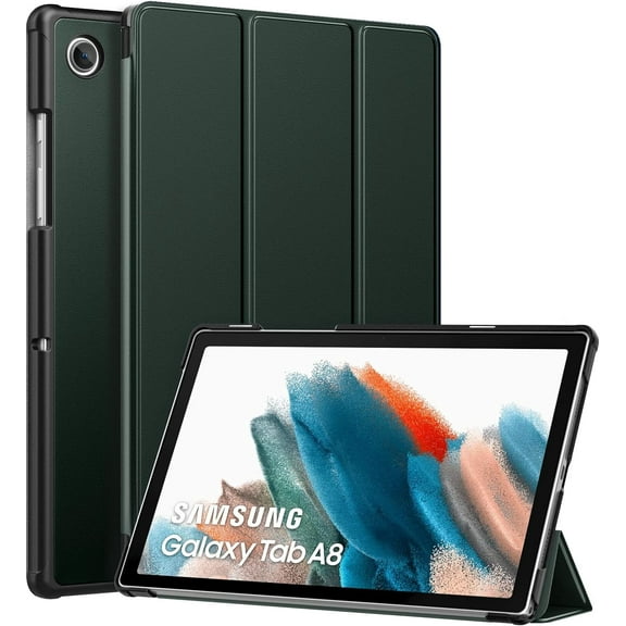 KOMI Case Fits Samsung Galaxy Tab A8 10.5 Inch 2022 (SM-X200/SM-X205/SM-X207), Lightweight Slim Shell Shockproof Back Stand Cover with Auto Wake/Sleep, Midnight Green