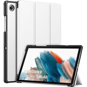 KOMI Case Fits Samsung Galaxy Tab A8 10.5 Inch 2022 SM-X200/SM-X205/SM-X207, Lightweight Slim Shell Shockproof Back Stand Cover with Auto Wake/Sleep, White