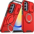 thumbnail image 1 of KOMI Case for Galaxy A13 5G,Military Grade [Built-in Kickstand] Magnetic Rotate Ring Holder Heavy Duty TPU+PC Shockproof Drop Protect Phone Case for Samsung Galaxy A13 5G Red, 1 of 9